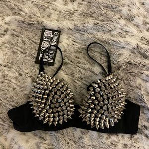 Studded spike bra